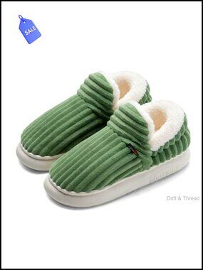 Fuzzy Fleece Lined Slippers Plush Memory Foam Indoor Outdoor Slip-On
